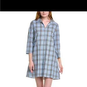 NWT Duffield Lane Victoria sky plaid blue dress size M